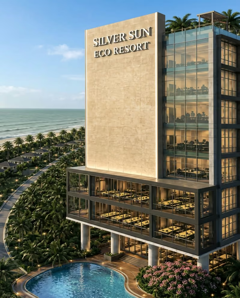 Silver Sun Eco Resort, Kuakata — company-supplied architectural visual